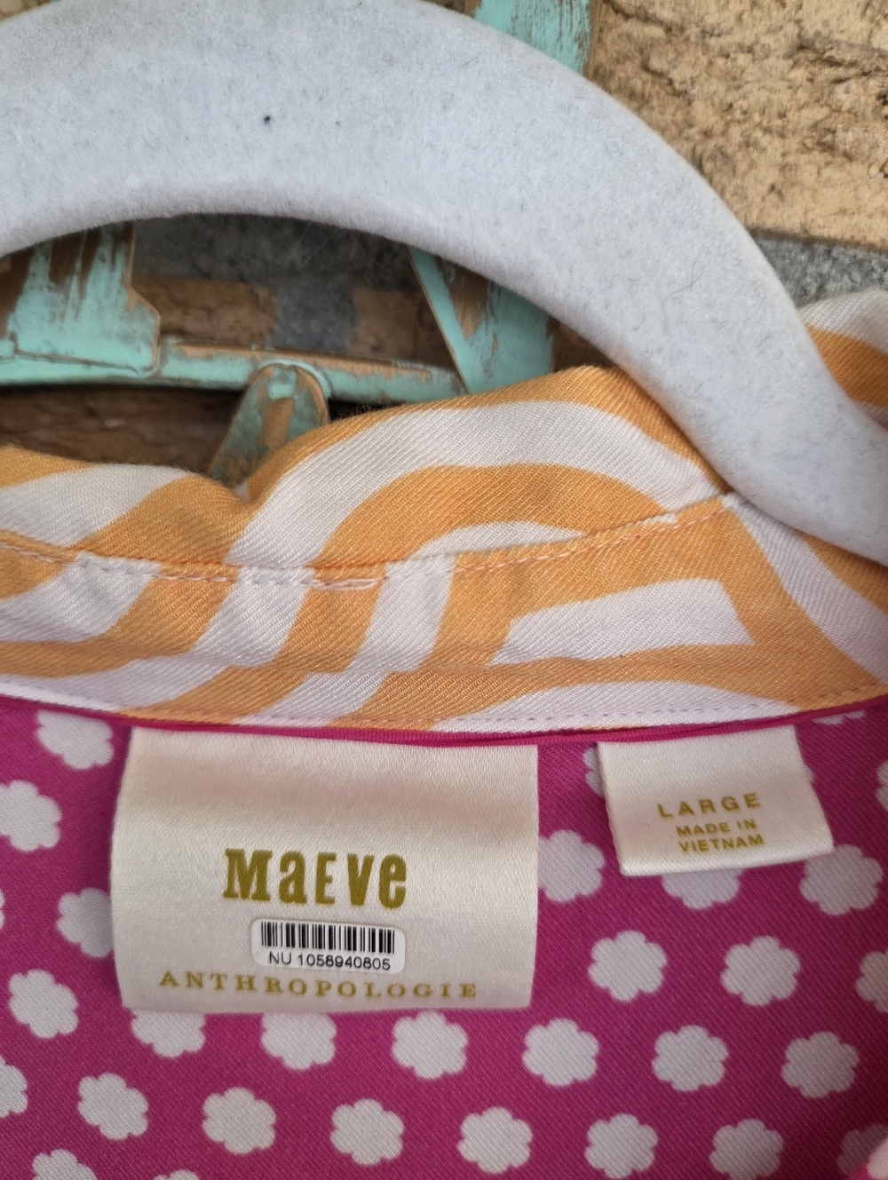 Maeve Multicolor Patchwork Button-Down Shirt — Pink, Yellow, Blue - Picture 5 of 7